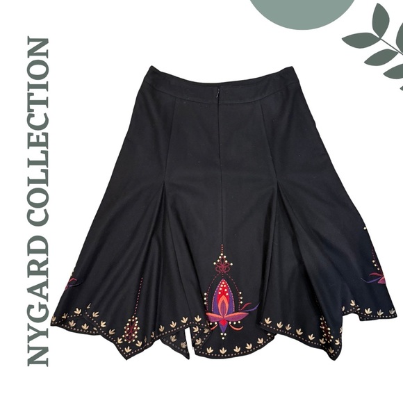 Nygard Collection Embroidered Sequined Maxi Wool Blend Skirt – Size 12 - Picture 2 of 5